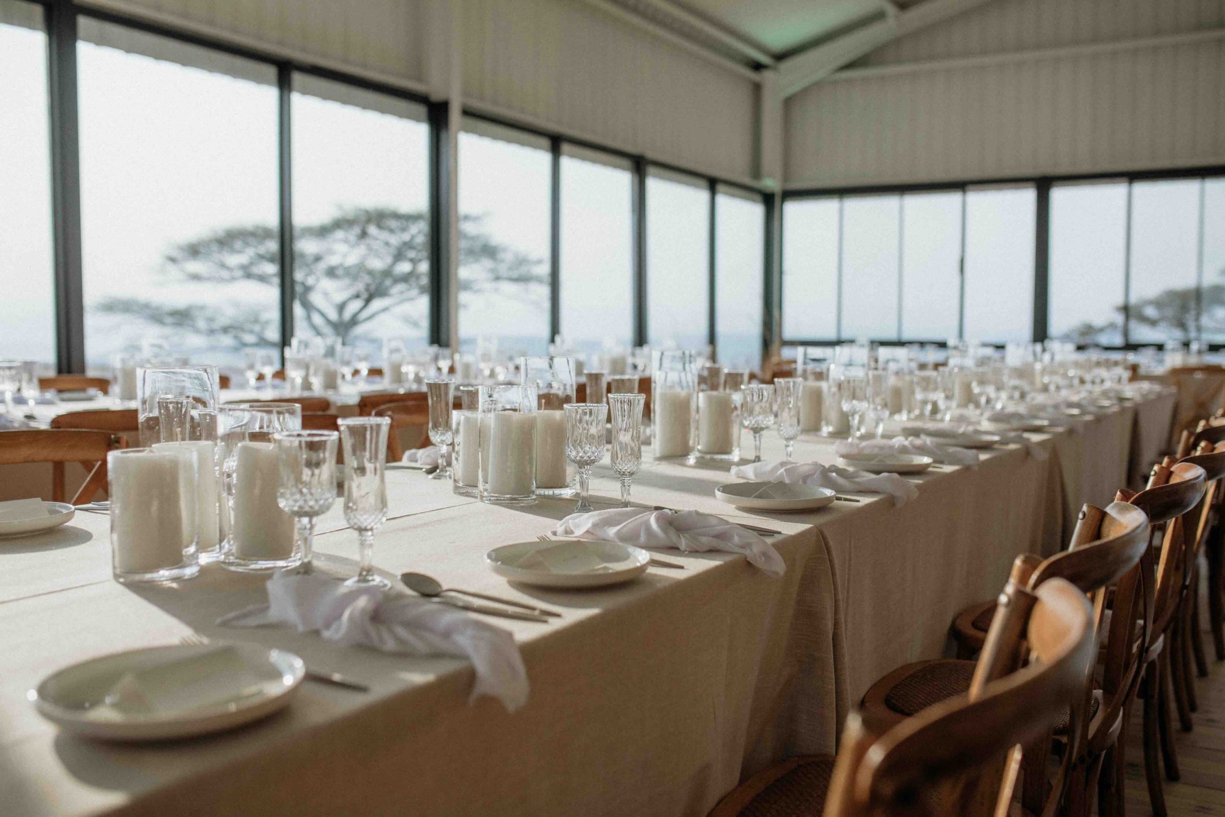 table with candles only